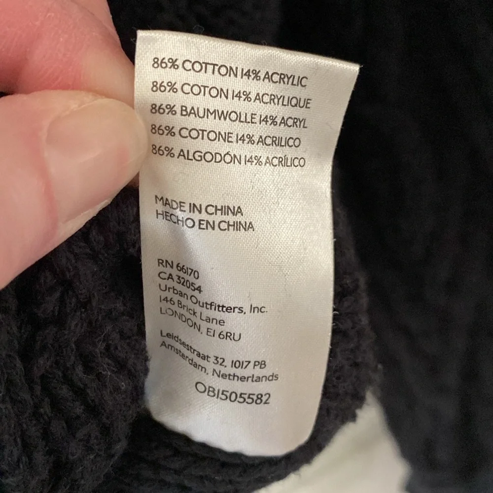 Free People Isla Cable Tunic Sweater Black Size Small - Picture 6 of 6